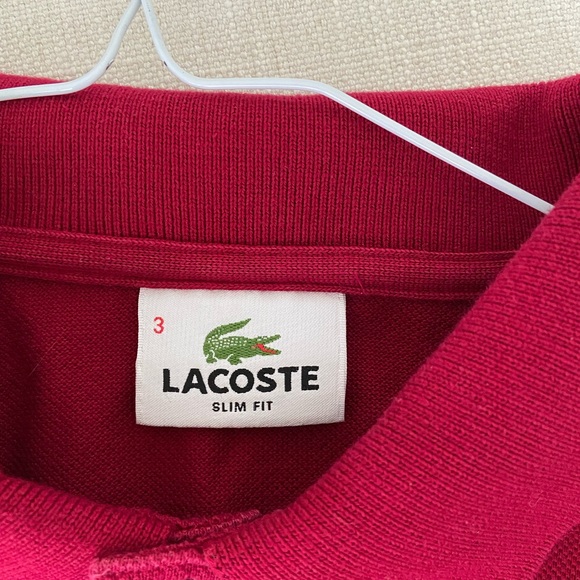 Lacoste men’s polo shirt burgundy - Picture 3 of 4